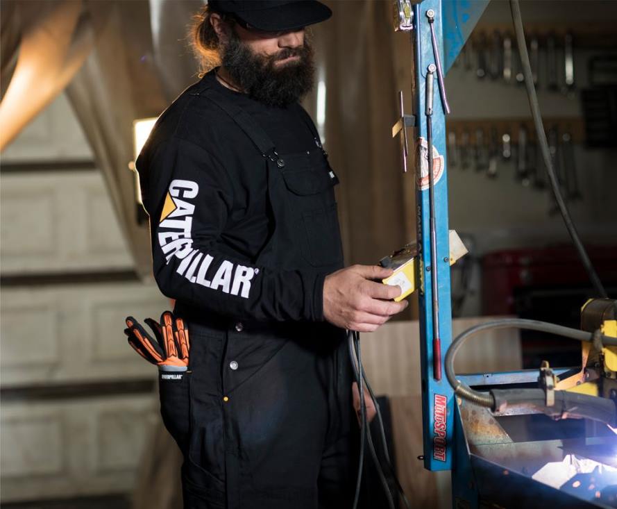 Caterpillar tavaramerkkibanneri pitkähihainen t-paita miehet musta | topit & päällysvaatteet PZ4X225