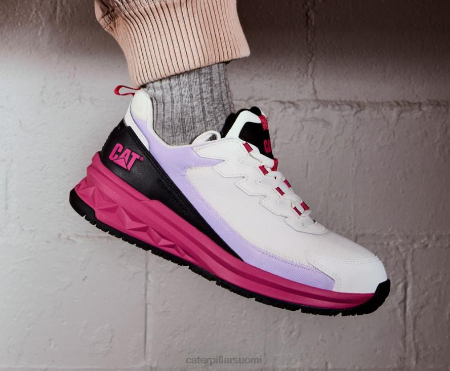 Caterpillar virtaviivaista juoksukenkä hiilikomposiittikärkistä naiset kirkkaan valkoinen/musta | työkengät PZ4X290