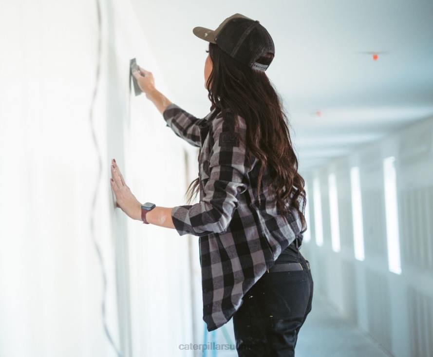 Caterpillar buffalo check raskaan sarjan paita naiset musta | topit & päällysvaatteet PZ4X317